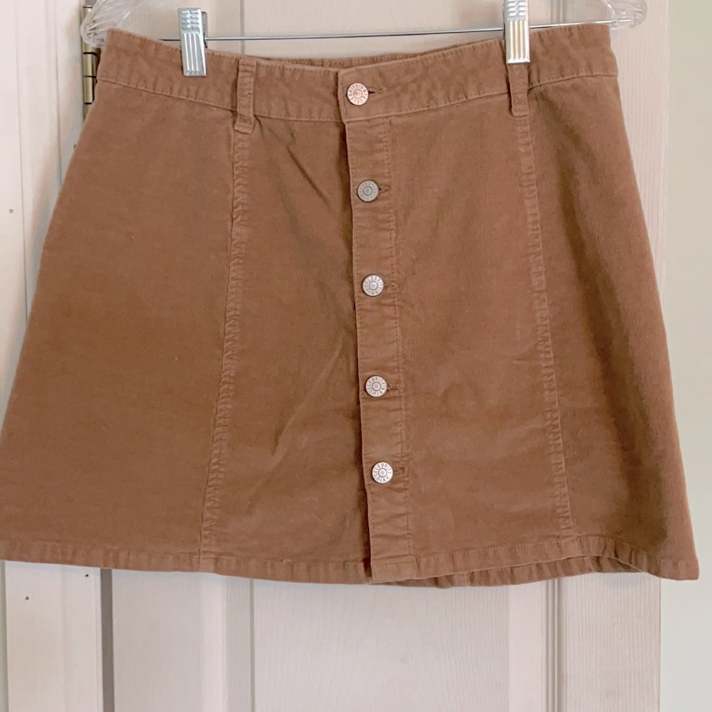 Celebrity Pink beige corduroy mini skirt